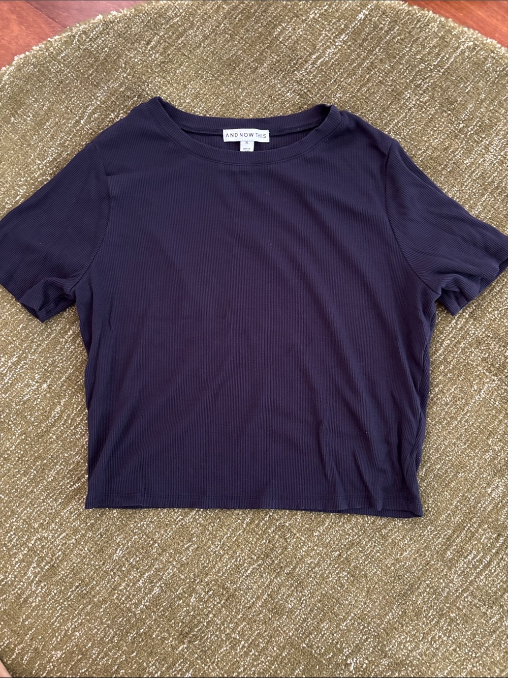 And Now This Navy Ribbed Short Sleeve Tee